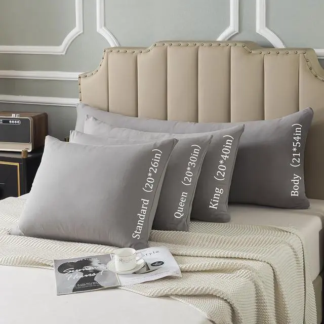 Alt view image 5 of 7 - Queen Jersey Knit Pillowcases Set of 2, 100% Cotton Bed Pillow Cases Queen Size with Zipper,Soft and Breathable, 20×30 inches Dark Grey