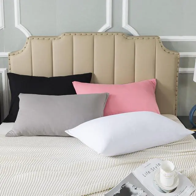 Alt view image 7 of 7 - Queen Jersey Knit Pillowcases Set of 2, 100% Cotton Bed Pillow Cases Queen Size with Zipper,Soft and Breathable, 20×30 inches Dark Grey