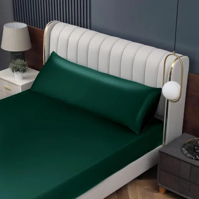 Alt view image 2 of 7 - Satin Body Pillow Cover, Blackish Green, 20 x 54 Inch