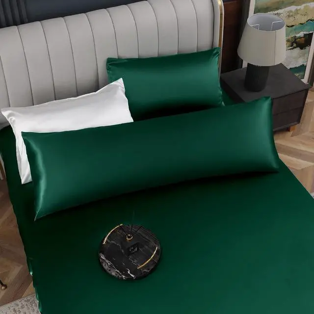 Main image of Satin Body Pillow Cover, Blackish Green, 20 x 54 Inch