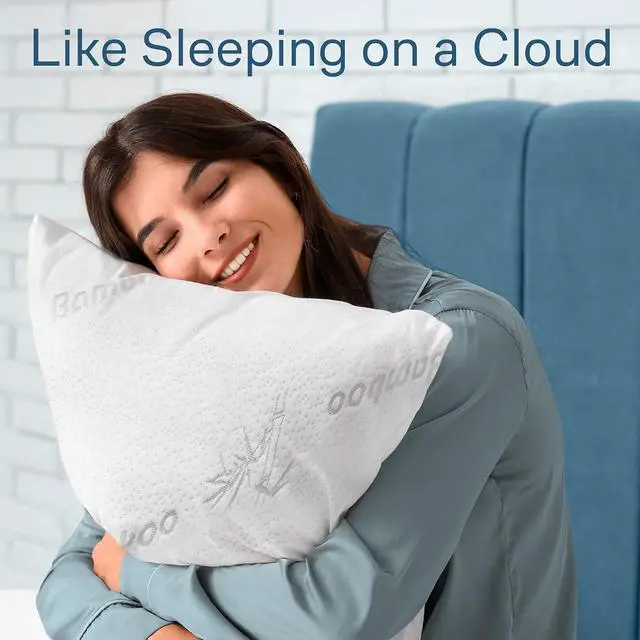 Alt view image 3 of 7 - 100% Waterproof Pillow Protectors Standard 20x26 Pair Zippered Pillow Case, Pillow Cover, Guaranteed Noiseless Pad, Ultra Plush Absorbent (Viscose Made from Bamboo), White 2 Pack
