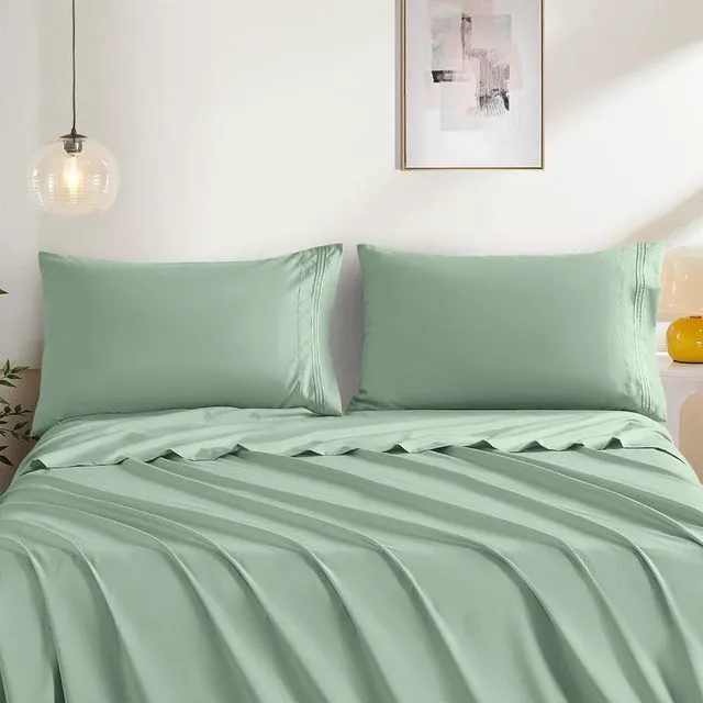 Alt view image 2 of 7 - Sage Green Standard Size Pillow Cases Set of 2,20"X26" Pillow Covers