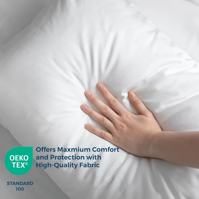 Alt view image 2 of 7 - Pillow Protectors with Zipper Queen Size,2 Pack,Bed Bug Proof
