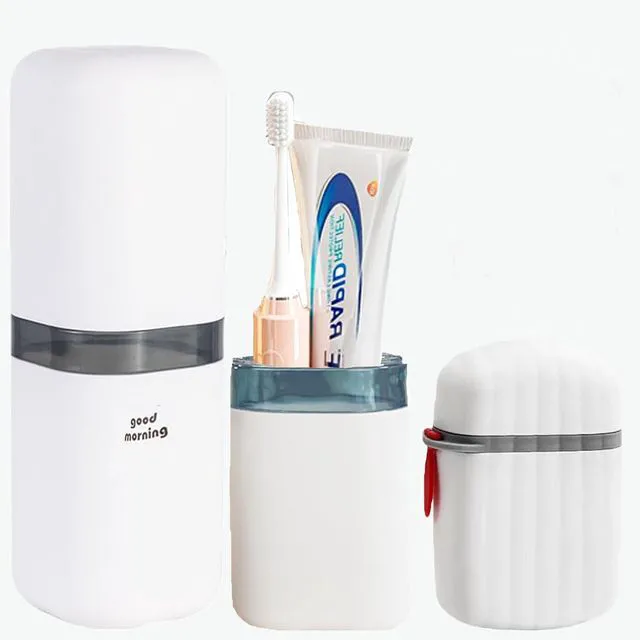 Main image of Travel Soap Case and Toothbrush Travel Case Portable Soap Holder Toothbrush Holder with Cover Leakproof Soap Container for Trip Bathroom Camping Gym Outdoor (Blue)
