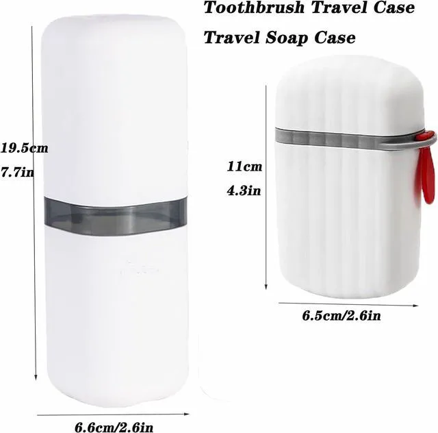 Alt view image 2 of 6 - Travel Soap Case and Toothbrush Travel Case Portable Soap Holder Toothbrush Holder with Cover Leakproof Soap Container for Trip Bathroom Camping Gym Outdoor (Blue)
