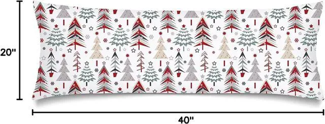 Alt view image 2 of 2 - Christmas Long Pillow Cases Christmas Tree Lumbar Pillowcase King Size Pillow Covers with Zipper,Xmas Tree Decorative Pillows Cover Soft Bed Cushion Case for Sofa,20"x40"