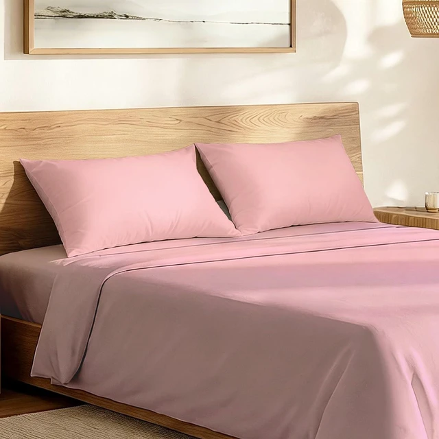 Alt view image 6 of 6 - 2 Pack Pillow Cases, 100% Cotton Breathable Pillowcases, 20"X 26" Standard Size, Rose Pink
