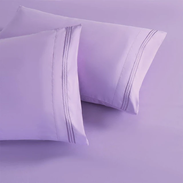 Alt view image 3 of 7 - King Pillow Cases Set of 2, Light Purple Pillow Covers Soft Microfiber Pillowcases Comfortable Breathable and Non Shrinking Envelope Pillow Shams 20"X 36"