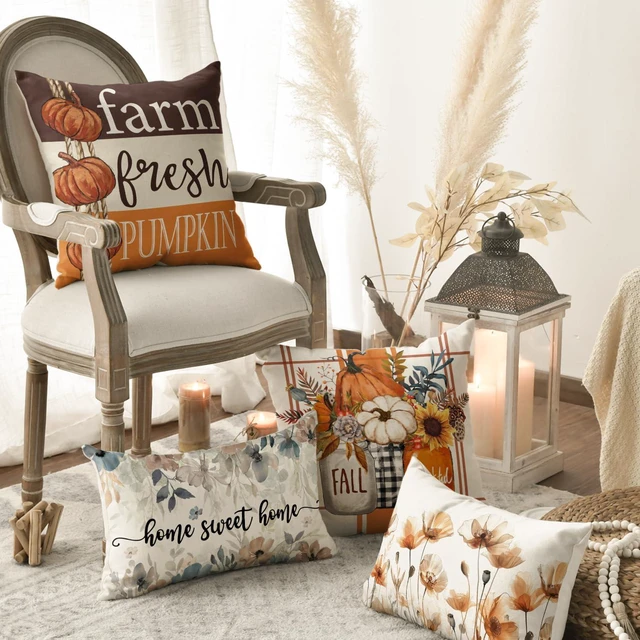 Alt view image 4 of 7 - Happy Fall Pumpkin Truck Pillow Covers 18x18 Inch Set of 4
