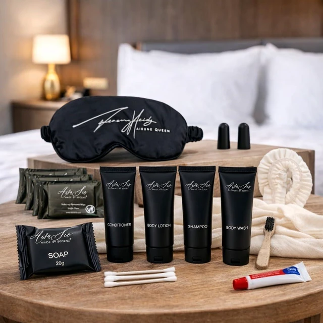 Alt view image 5 of 7 - 24 Piece Toiletry Kit for Hotels & Airbnb | 1oz Shampoo, Conditioner, Body Wash, Body Lotion, Bar Soap, Shower Cap, Razor, Toothbrush Set, Qtips & Makeup Remover Wipes (Toiletry Kit, 1)
