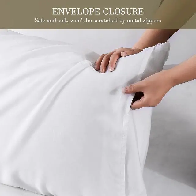Alt view image 4 of 6 - 2 Pack Cooling Pillow Cases Queen Size, Breathable, White (20"x30")