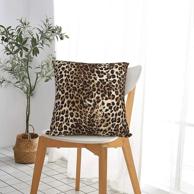 Alt view image 4 of 7 - Cheetah Print Pillow Covers Home Decor 18x18 Inch, Leopard Print Throw Pillowcase Decorative Cushion Cover for Bed Sofa Couch, 2 Sets