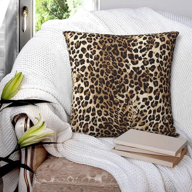 Alt view image 6 of 7 - Cheetah Print Pillow Covers Home Decor 18x18 Inch, Leopard Print Throw Pillowcase Decorative Cushion Cover for Bed Sofa Couch, 2 Sets