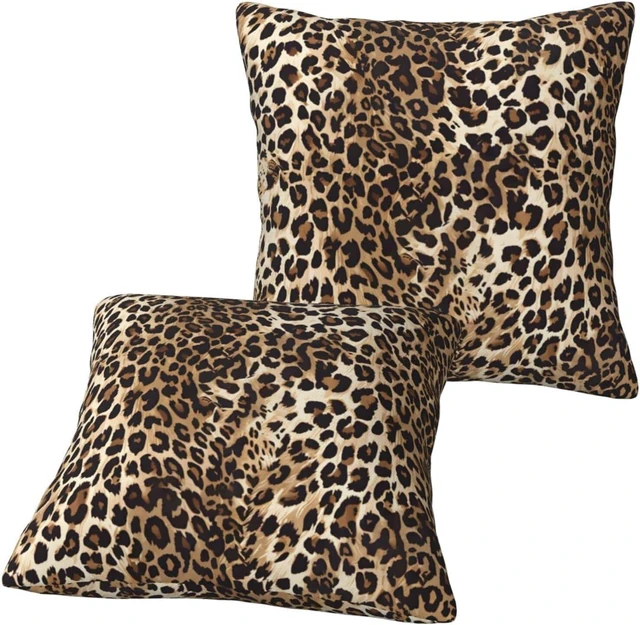 Alt view image 7 of 7 - Cheetah Print Pillow Covers Home Decor 18x18 Inch, Leopard Print Throw Pillowcase Decorative Cushion Cover for Bed Sofa Couch, 2 Sets