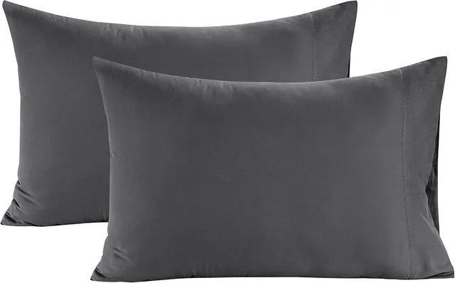 Alt view image 2 of 7 - 100% Egyptian Cotton Pillow Cases Queen Size Set of 2 (20"x30") - Luxury Sateen Weave Pillowcases Pack of 2- Navy Blue - Dark Denim