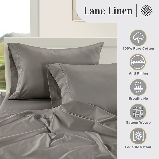 Alt view image 6 of 7 - 100% Egyptian Cotton Pillow Cases Queen Size Set of 2 (20"x30") - Luxury Sateen Weave Pillowcases Pack of 2- Navy Blue - Dark Denim