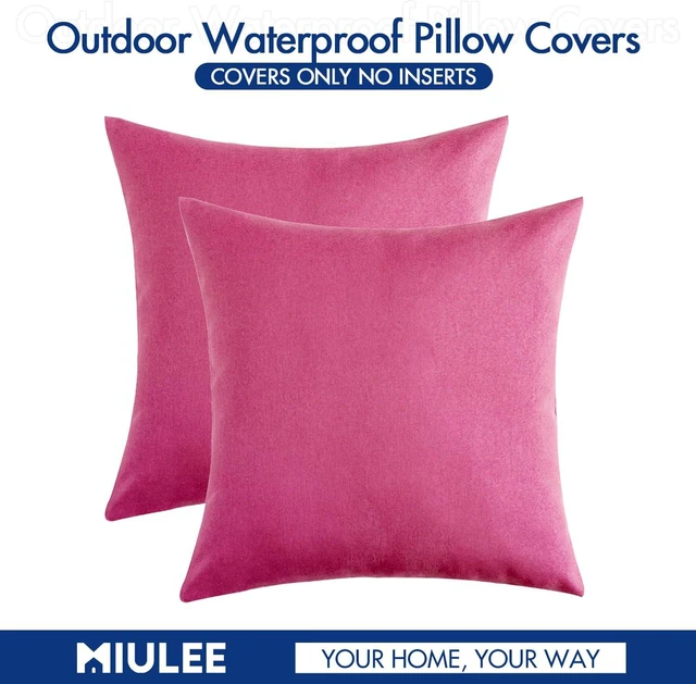 Alt view image 6 of 6 - Decorative Outdoor Pillow Covers Waterproof 18x18 Hot Pink