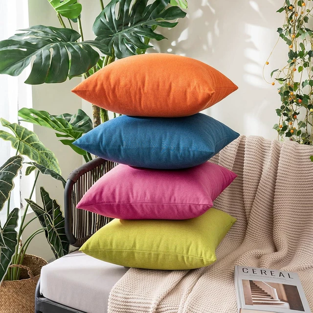 Alt view image 5 of 6 - Decorative Outdoor Pillow Covers Waterproof 18x18 Hot Pink