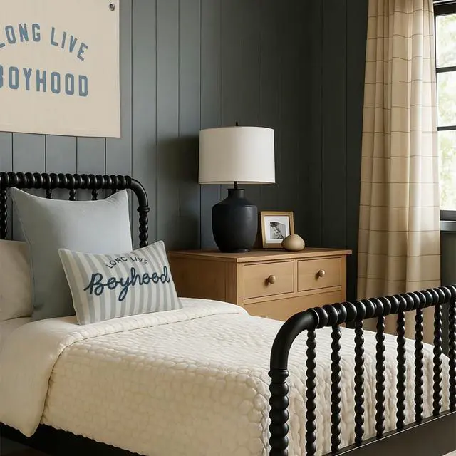 Alt view image 4 of 7 - Long Live Boyhood Boys Room Throw Pillow Cover 12x20, Playroom Kids Throw Pillows, Blue Decor Pillowcase for Classroom Playroom Nursery Kids Room Toddler Room