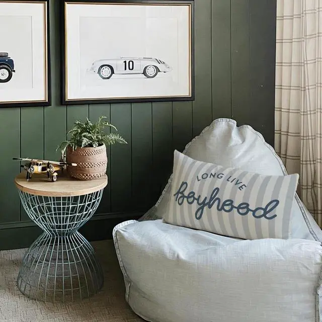 Alt view image 6 of 7 - Long Live Boyhood Boys Room Throw Pillow Cover 12x20, Playroom Kids Throw Pillows, Blue Decor Pillowcase for Classroom Playroom Nursery Kids Room Toddler Room