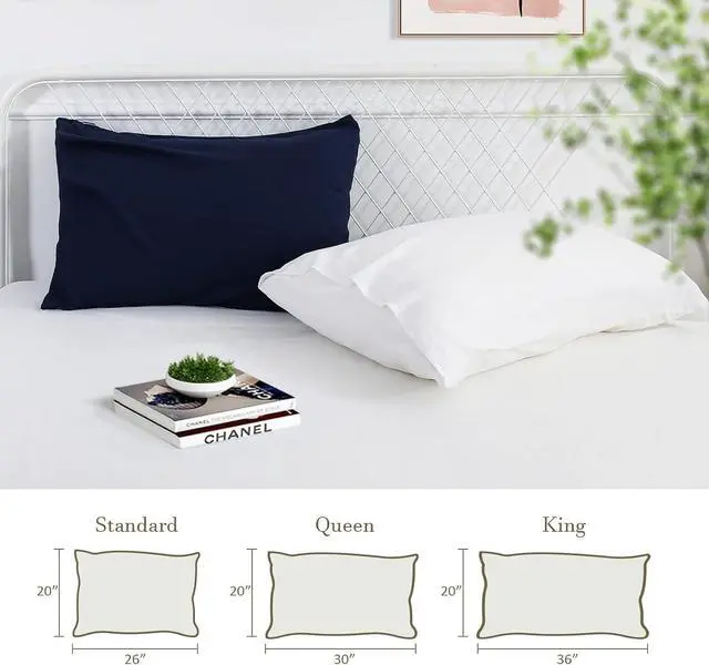 Alt view image 6 of 6 - 2 Pack Cooling Pillow Cases Queen Size, Breathable, White (20"x30")
