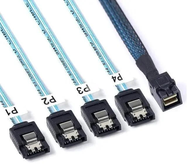 Main image of 2Pack Mini SAS to SATA Cable: 0.5M SFF-8643 to SATA Forward Breakout Mini SAS HD SFF 8643 Controller to Hard Drive Cable (1.6FT)