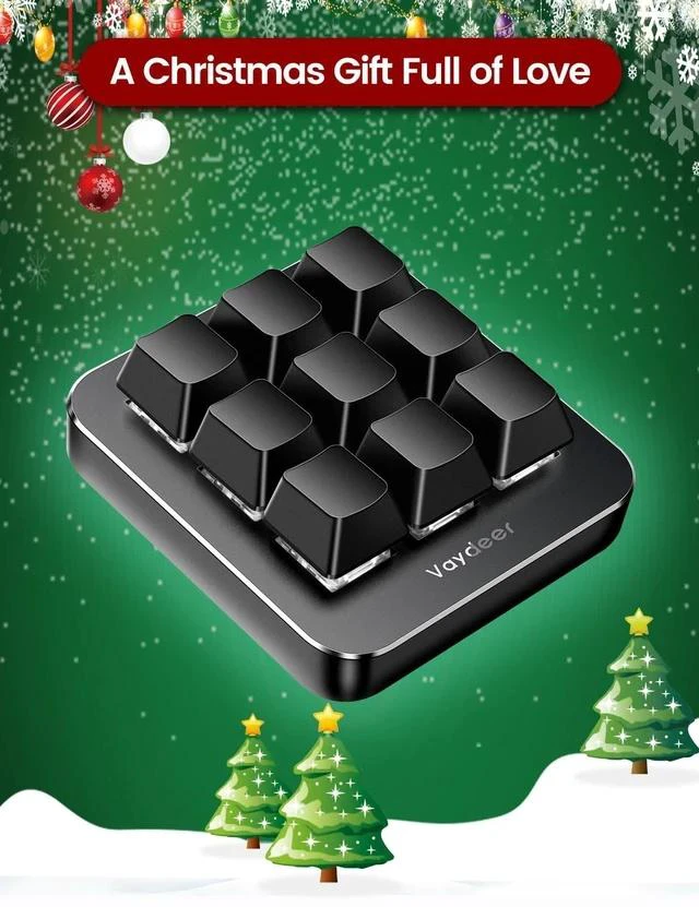 Alt view image 6 of 7 - One-Handed Mechanical Keyboard Support NKRO, Hotkeys, One-Click Start,9 Fully Programmable Keys with Floating Window and Macro Multifunctional Keypad for iOS,Windows, Gift Idea for Him/Her