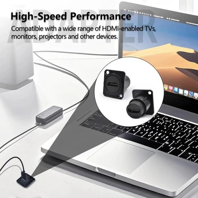 Alt view image 3 of 7 - 5PCS HDMI 2.0 Panel Mount Adapter 4K@60Hz HDMI 2.0 Panel Threaded Fixed Mount Coupler Female to Female for TV Monitor Projector with Weatherproof Dust Cap