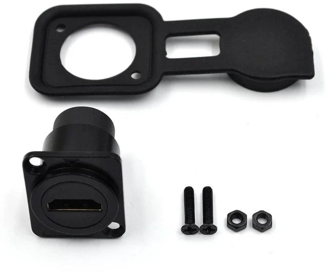 Alt view image 5 of 7 - 5PCS HDMI 2.0 Panel Mount Adapter 4K@60Hz HDMI 2.0 Panel Threaded Fixed Mount Coupler Female to Female for TV Monitor Projector with Weatherproof Dust Cap