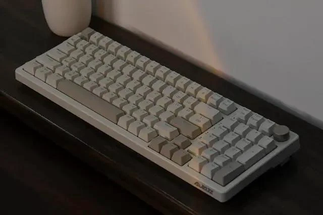 Alt view image 6 of 6 - FIRSTBLOOD ONLY GAME. AK992 Retro Wired Mechanical Keyboard, 98 Keys Full Layout, Hot-Swappable USB Gaming Keyboard with Red Switches, Multimedia Keys Knob, Blue Backlit, Anti-Ghosting, Grey