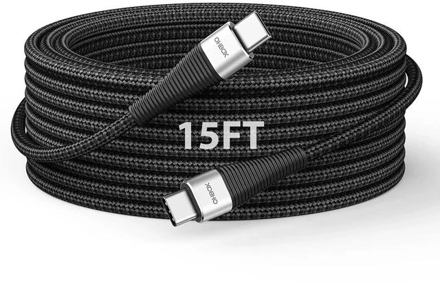 Main image of Extra Long USB C to USB C Cable 15FT 100W USB C Charger Cable Fast Charging Cord Braided Type C Cable for iPhone 17 16 15/15Plus/15Pro/Max MacBook Pro/Air iPad Pro/Air/Mini Pixel Laptop