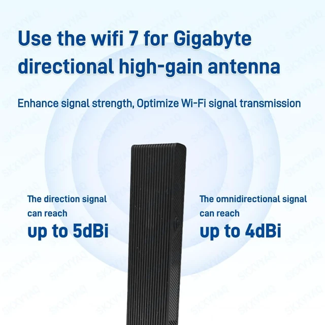 Alt view image 6 of 7 - Magnetic WiFi 7 Antenna for B850 2.4G/5G/6G Tri-Band WiFi 6E