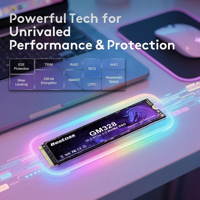 Alt view image 7 of 7 - 2TB M.2 2280 NVMe SSD PCIe 3.0 Internal Solid State Drive, Up to 3500MB/s