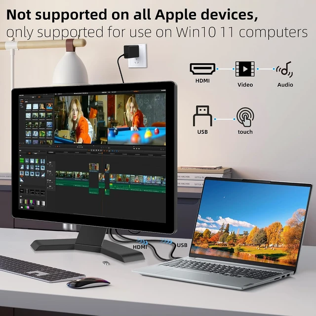 Alt view image 2 of 7 - 17" 10-Point Touchscreen Monitor, 4:3 Full HD 1280x1024 HDMI & USB Ports, VESA, Built-in Speakers, for PC POS Machine Win 10/11