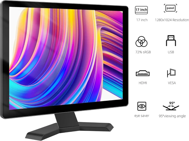 Alt view image 4 of 7 - 17" 10-Point Touchscreen Monitor, 4:3 Full HD 1280x1024 HDMI & USB Ports, VESA, Built-in Speakers, for PC POS Machine Win 10/11