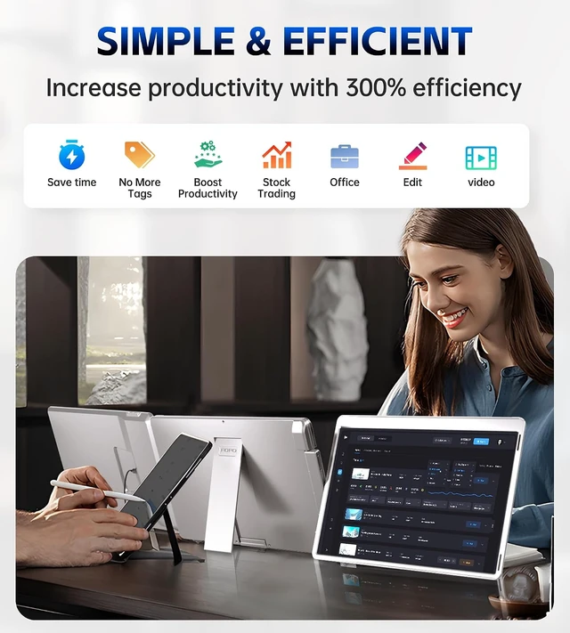 Alt view image 6 of 6 - 15.6'' 1080P IPS Laptop Screen Extender Triple Monitor