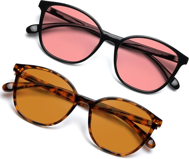 Main image of 2-Pack Migraine Glasses Indoor FL-41 Rose & Outdoor Brown Tinted