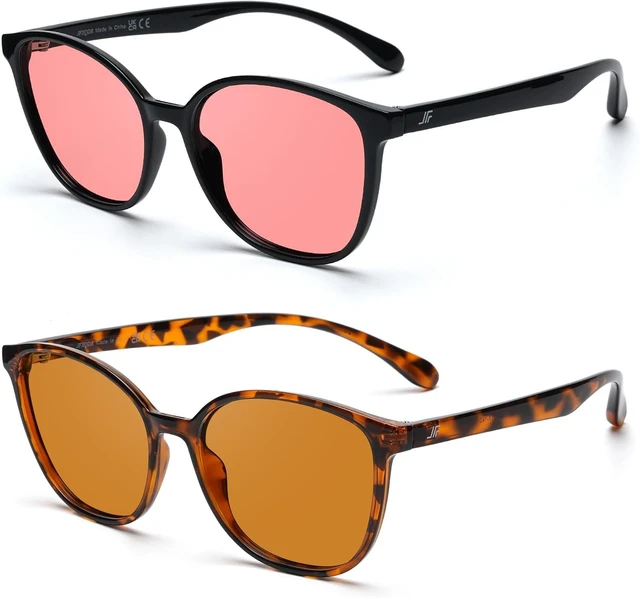 Alt view image 2 of 6 - 2-Pack Migraine Glasses Indoor FL-41 Rose & Outdoor Brown Tinted