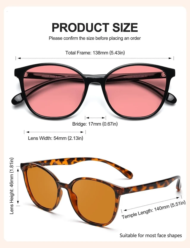 Alt view image 5 of 6 - 2-Pack Migraine Glasses Indoor FL-41 Rose & Outdoor Brown Tinted