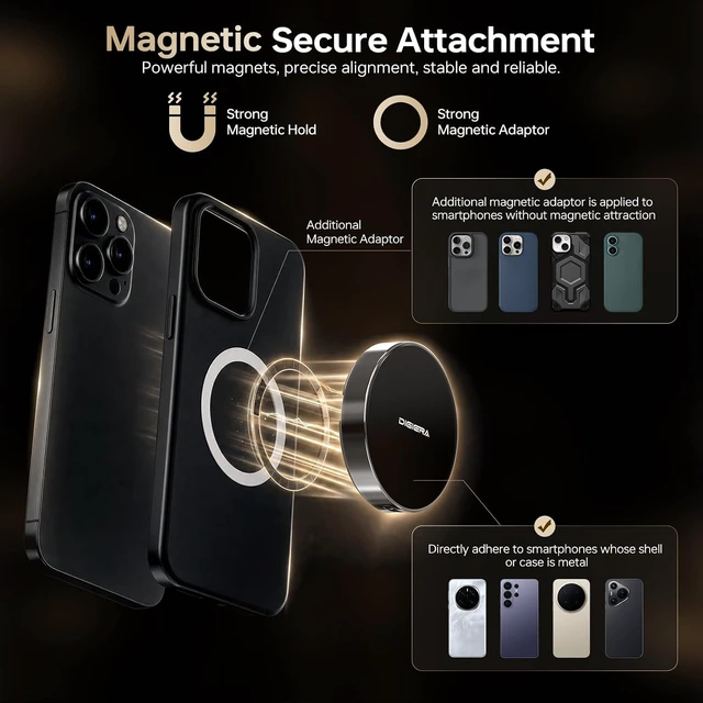 Alt view image 6 of 7 - 2TB Magnetic Portable SSD USB-C 3.2 Gen 2x2 External Drive Up to 2000MB/s, Compact & Durable, for iPhone 15/16 & Other USB-C Devices, Black