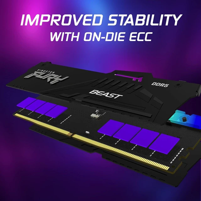 Alt view image 7 of 7 - Fury Beast RGB 16GB DDR5 5600MT/s CL36 Desktop Memory Single Module