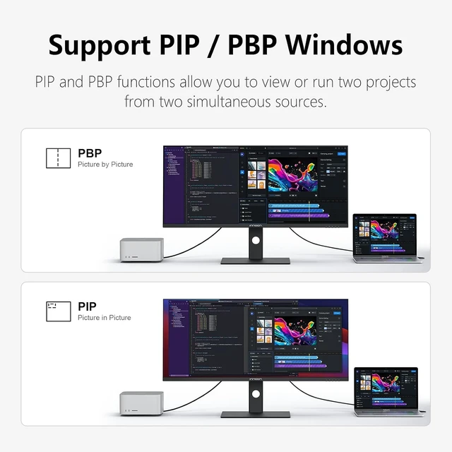 Alt view image 4 of 7 - 40" 5K 5120 x 2160p Ultrawide Monitor, 21:9 IPS 100Hz HDMI/DP/USB-C, FreeSync, HDR400, DeltaE2, Built-in Speakers, Height Adjustable, Black 40C1U