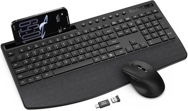 Main image of Full-Size Wireless Keyboard & Mouse Combo with Wrist Rest, KM71