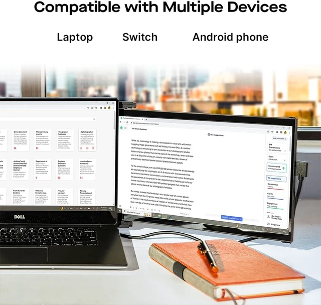 Alt view image 7 of 7 - Mobile Pixels Max DS 14.1'' FHD Portable Monitor, New USB Type-C/HDMI