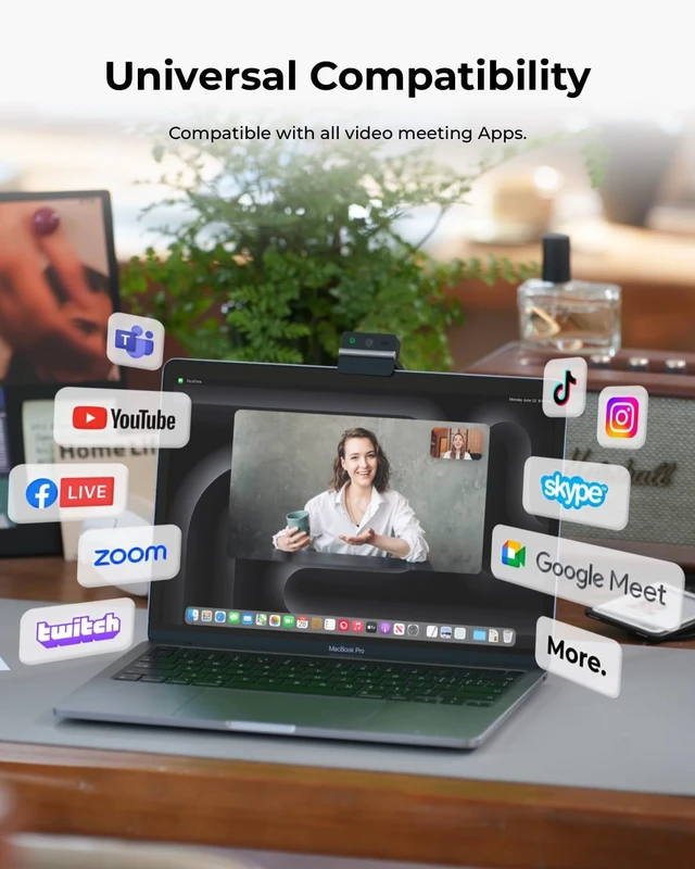 Alt view image 6 of 7 - Meet Flip Foldable 4K Webcam for Laptop 1/2" Sensor & AI Framing
