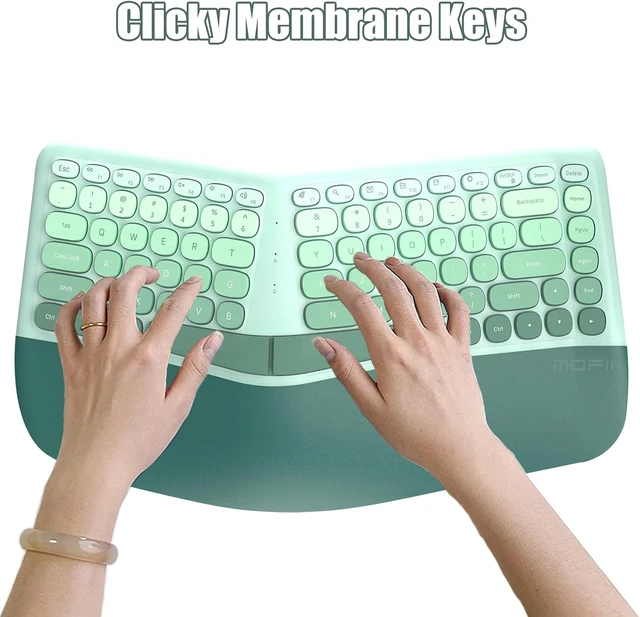 Alt view image 5 of 6 - Ergonomic Wireless Keyboard & Mouse Combo with Wrist Rest