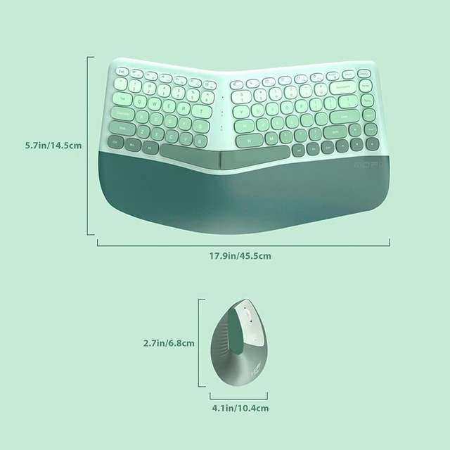 Alt view image 6 of 6 - Ergonomic Wireless Keyboard & Mouse Combo with Wrist Rest