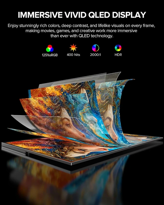 Alt view image 3 of 7 - 24" 120Hz Touchscreen Portable Monitor 1080P, 125% sRGB, 400 Nits