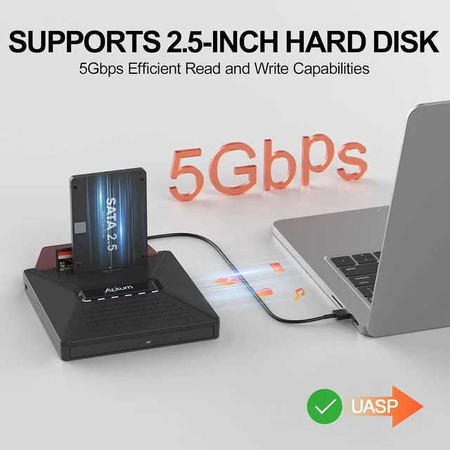 Alt view image 2 of 7 - External CD/DVD Optical Disc Reader & Burner with SATA Interface