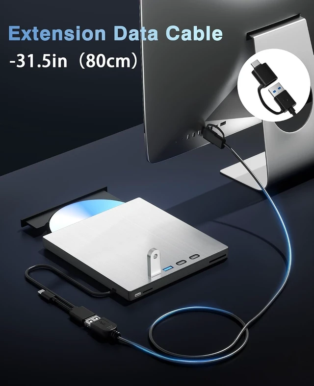 Alt view image 6 of 7 - USB 3.0 Type-C External Blu-ray Drive 100GB Blu-ray Burner